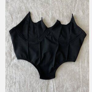 Black Goth Bustier Top - Vampire Emo Halloween Cropped Corset - New with Tags